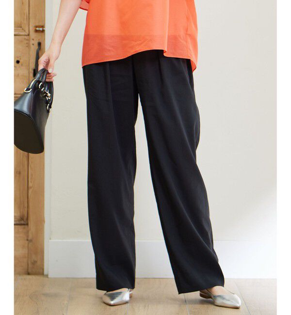 自由区「【セットアップ対応・洗える】LIPストレッチワイドストレート パンツ」|その他|ブラック