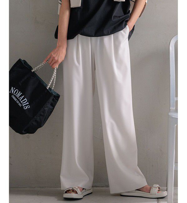 23区「【洗える】2WAYストレッチツイル ワイドパンツ」|その他|ベージュ系