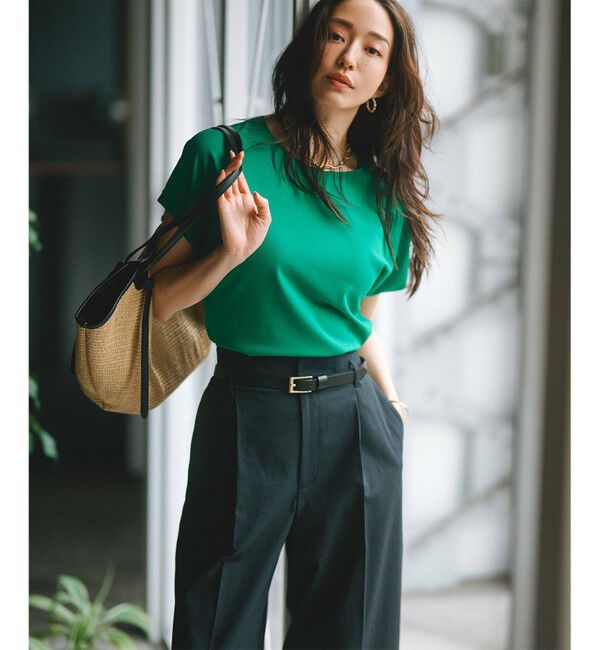 23区「【セットアップ対応/洗える】コットンリネン オックスストレッチ ワイド パンツ」|その他|