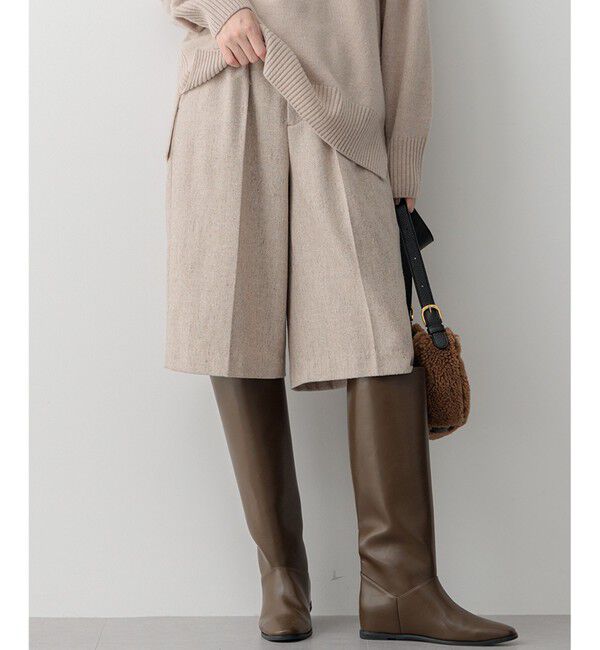 23区「ヘリンボーンループツイード ハーフパンツ」|その他|ベージュ系