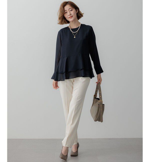 23区「【Oggi2月号掲載/洗える】ウォームストレッチ テーパード パンツ」|その他|