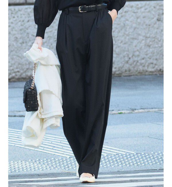 23区「【Oggi3月号掲載/セットアップ対応】ライトクロス ワイドパンツ」|その他|ブラック系