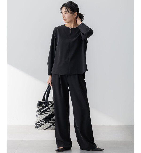 23区「【セットアップ対応/洗える】2WAYストレッチツイル ワイドパンツ」|その他|
