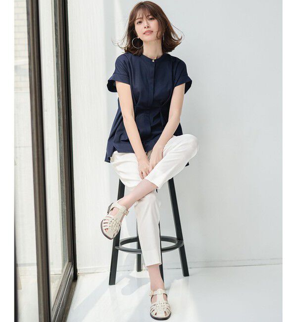 23区「【洗える】リネンレーヨンストレッチ テーパード パンツ」|その他|