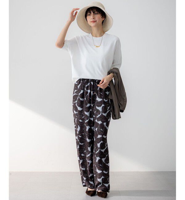 23区「【洗える】Ratti フラワーアートプリント ワイド パンツ」|その他|