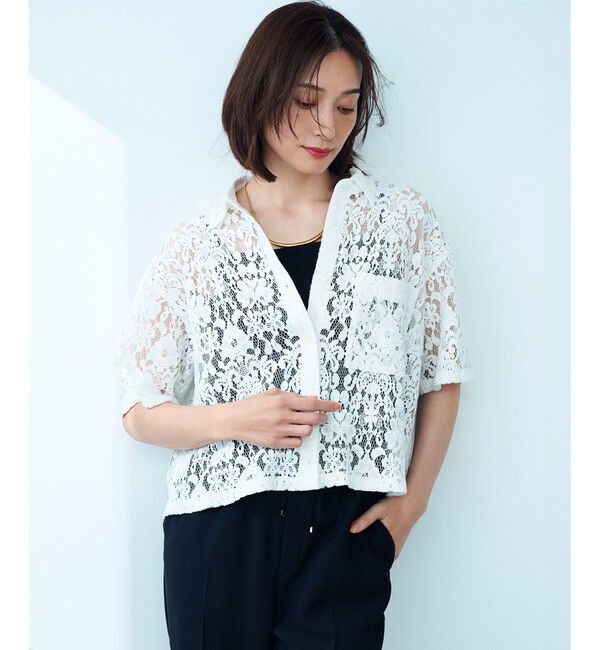 23区「【SLOW/一部店舗限定】好評につき追加生産！モチーフレース シャツ」|シャツ・ブラウス|ホワイト系