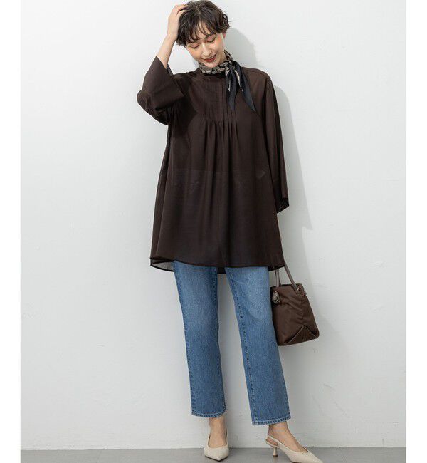 23区「【洗える】シアービエラ チュニック ブラウス」|シャツ・ブラウス|