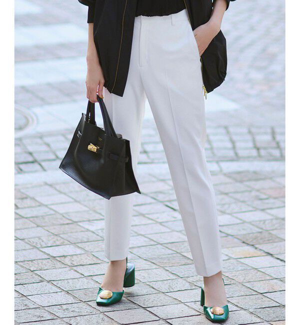 23区「【VERY掲載/撥水加工/洗える】TRストレッチギャバ テーパード パンツ」|その他|ホワイト系