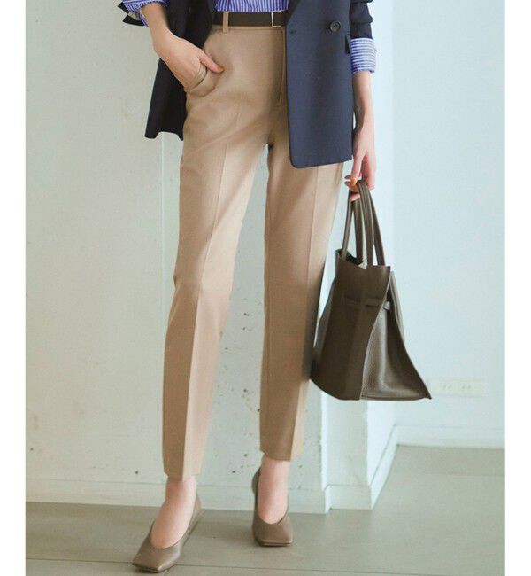 23区「【VERY掲載/撥水加工/洗える】TRストレッチギャバ テーパード パンツ」|その他|キャメル系