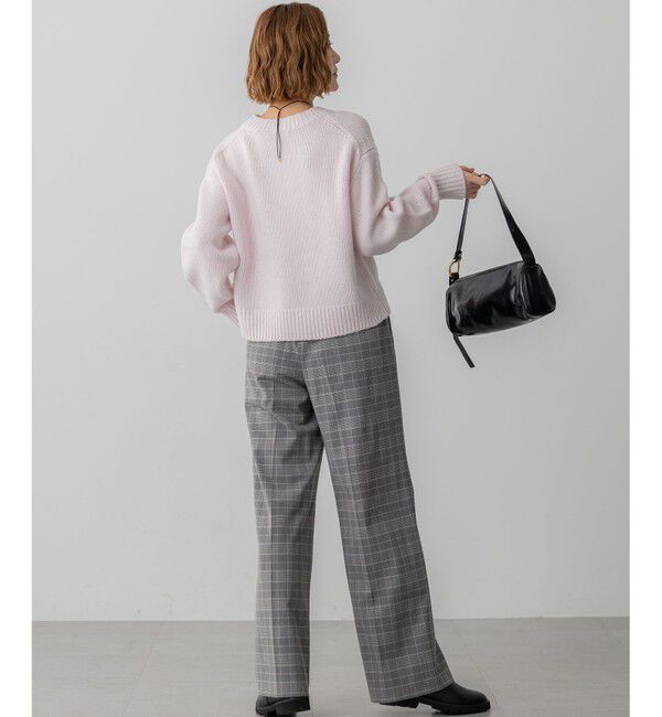 23区「【洗える】ウォームストレッチ チェック ワイド パンツ」|その他|