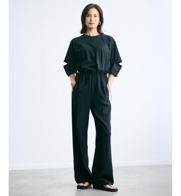 BEIGE,「【洗える】FLEUR / ウエストゴムワイドストレートパンツ」|その他|