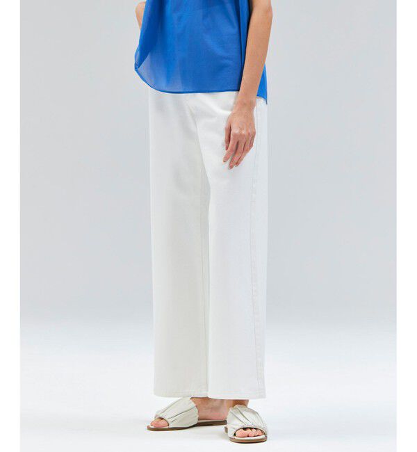 BEIGE,「【洗える】NAVIGLIO / フルレングスデニムバギーパンツ」|その他|White