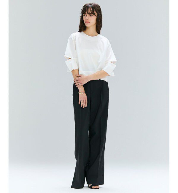 BEIGE,「【洗える/接触冷感/速乾/UVケア対応】BATEAU / イージーウエストサイドスリットタックパンツ」|その他|