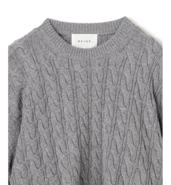 BEIGE,「【洗える】SEDONA / ウールカシミヤケーブルニット」|ニット・セーター|