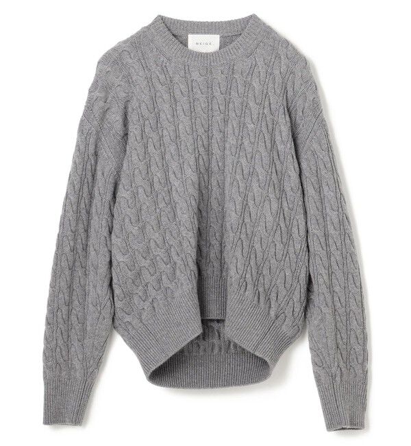 BEIGE,「【洗える】SEDONA / ウールカシミヤケーブルニット」|ニット・セーター|