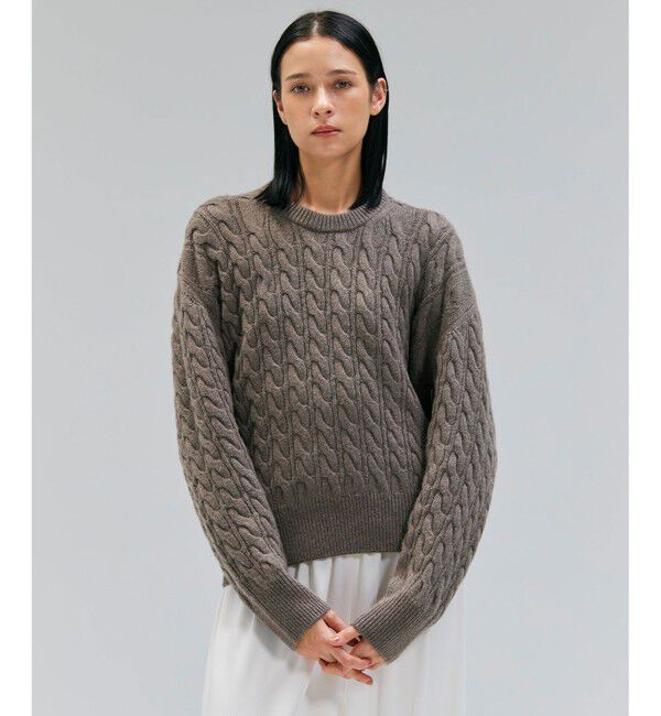 BEIGE,「【洗える】SEDONA / ウールカシミヤケーブルニット」|ニット・セーター|Taupe