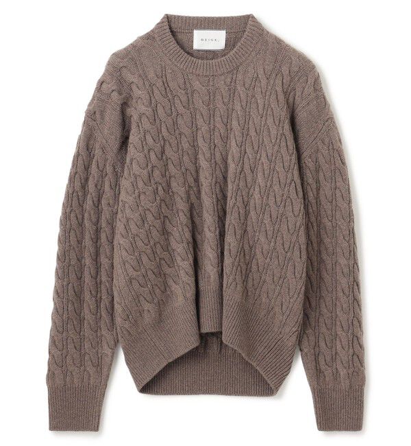 BEIGE,「【洗える】SEDONA / ウールカシミヤケーブルニット」|ニット・セーター|