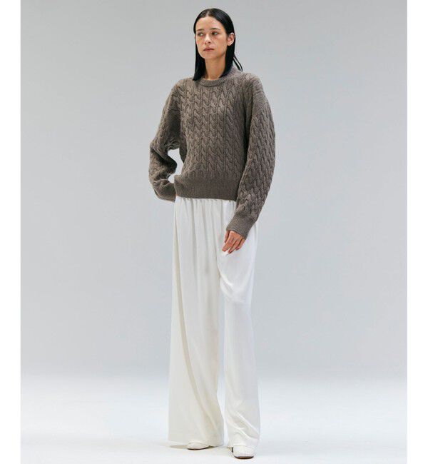 BEIGE,「【洗える】LLOYD / ハンマーサテンイージーワイドパンツ」|その他|