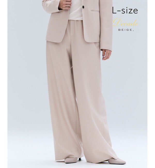 BEIGE,「【Lsize・セットアップ対応】CORBY / ウールイージーワイドパンツ」|その他|Nude