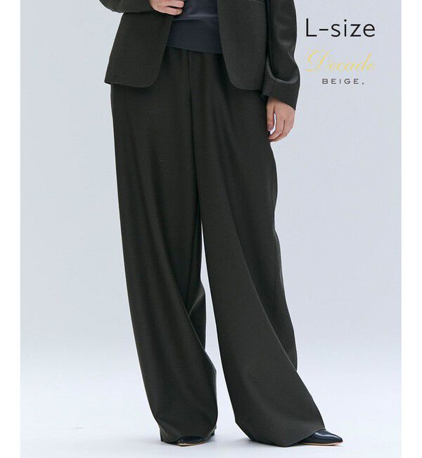 BEIGE,「【Lsize・セットアップ対応】CORBY / ウールイージーワイドパンツ」|その他|Khaki