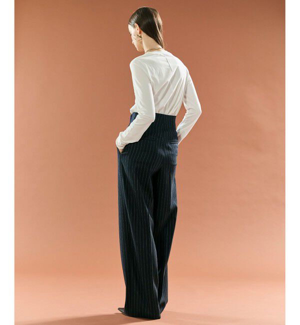BEIGE,「【Precious掲載】DELAND / ウールピンストライプハイウエストタックパンツ」|その他|