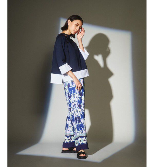  「キカプリントイージーパンツ」|その他|ネイビー