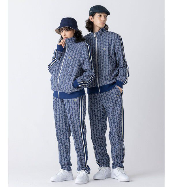 LACOSTE「サイドテーピングモノグラムジャカードトラックパンツ」|その他|ネイビー