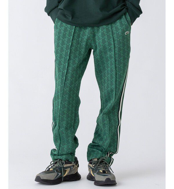LACOSTE「サイドテーピングモノグラムジャカードトラックパンツ」|その他|ダークグリーン