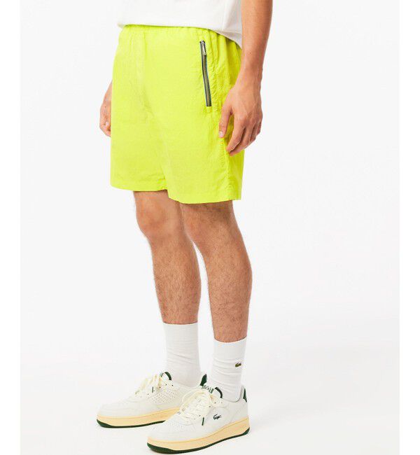 LACOSTE「撥水防風ナイロンショーツ」|その他|ライム