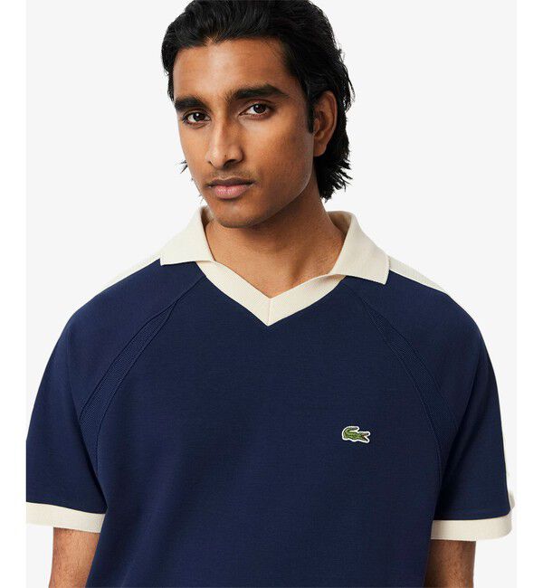 LACOSTE「メッシュショルダーオープンネックシャツ」|ポロシャツ|