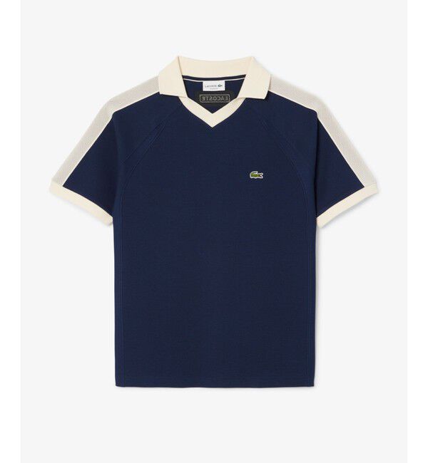 LACOSTE「メッシュショルダーオープンネックシャツ」|ポロシャツ|