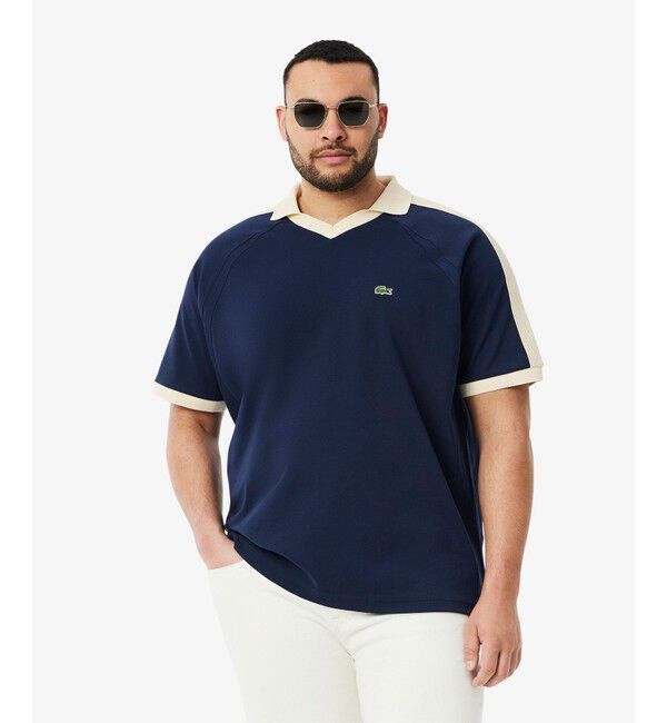 LACOSTE「メッシュショルダーオープンネックシャツ」|ポロシャツ|