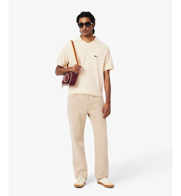 LACOSTE「メッシュショルダーオープンネックシャツ」|ポロシャツ|