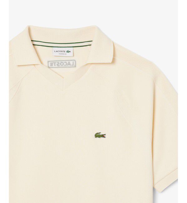 LACOSTE「メッシュショルダーオープンネックシャツ」|ポロシャツ|