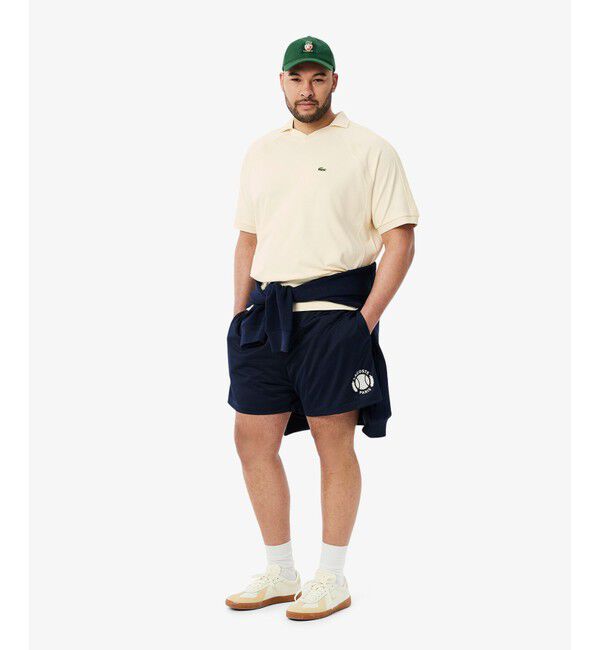 LACOSTE「メッシュショルダーオープンネックシャツ」|ポロシャツ|