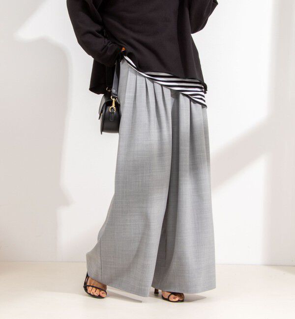 NOLLEY'S「◇【WEB限定サイズあり】《セットアップ対応》ウォッシャブルMannishワイドパンツ」|その他|ライトグレー