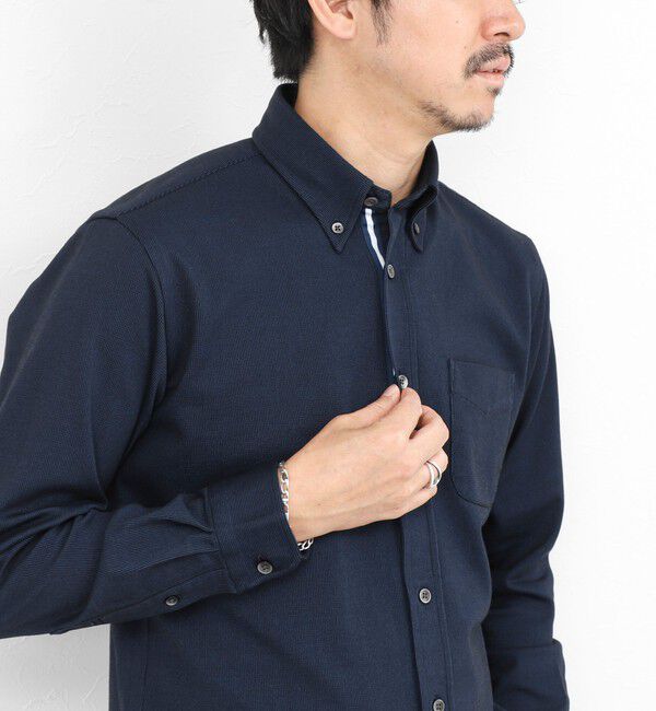 NOLLEY'S goodman「《ビジカジ対応》ALBINI 吸水速乾テープBD 26SS」|シャツ・ブラウス|ネイビー