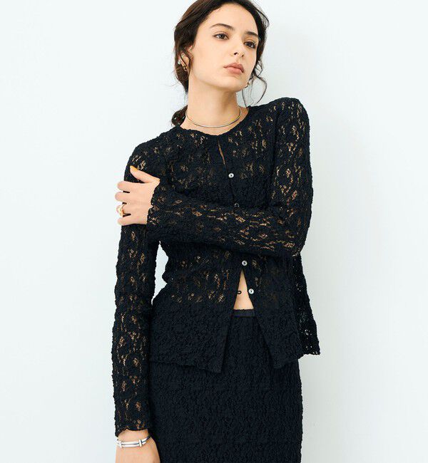 NOLLEY'S sophi「ウォッシャブルストレッチレース両前カーディガン」|カーディガン|