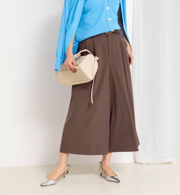 NOLLEY'S「ウォッシャブルクロップドワイドツイルパンツ」|その他|ブラウン