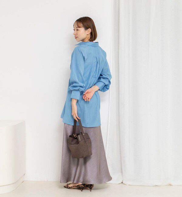 NOLLEY'S「ウォッシャブルウエストリボン2WAYロングシャツ」|シャツ・ブラウス|