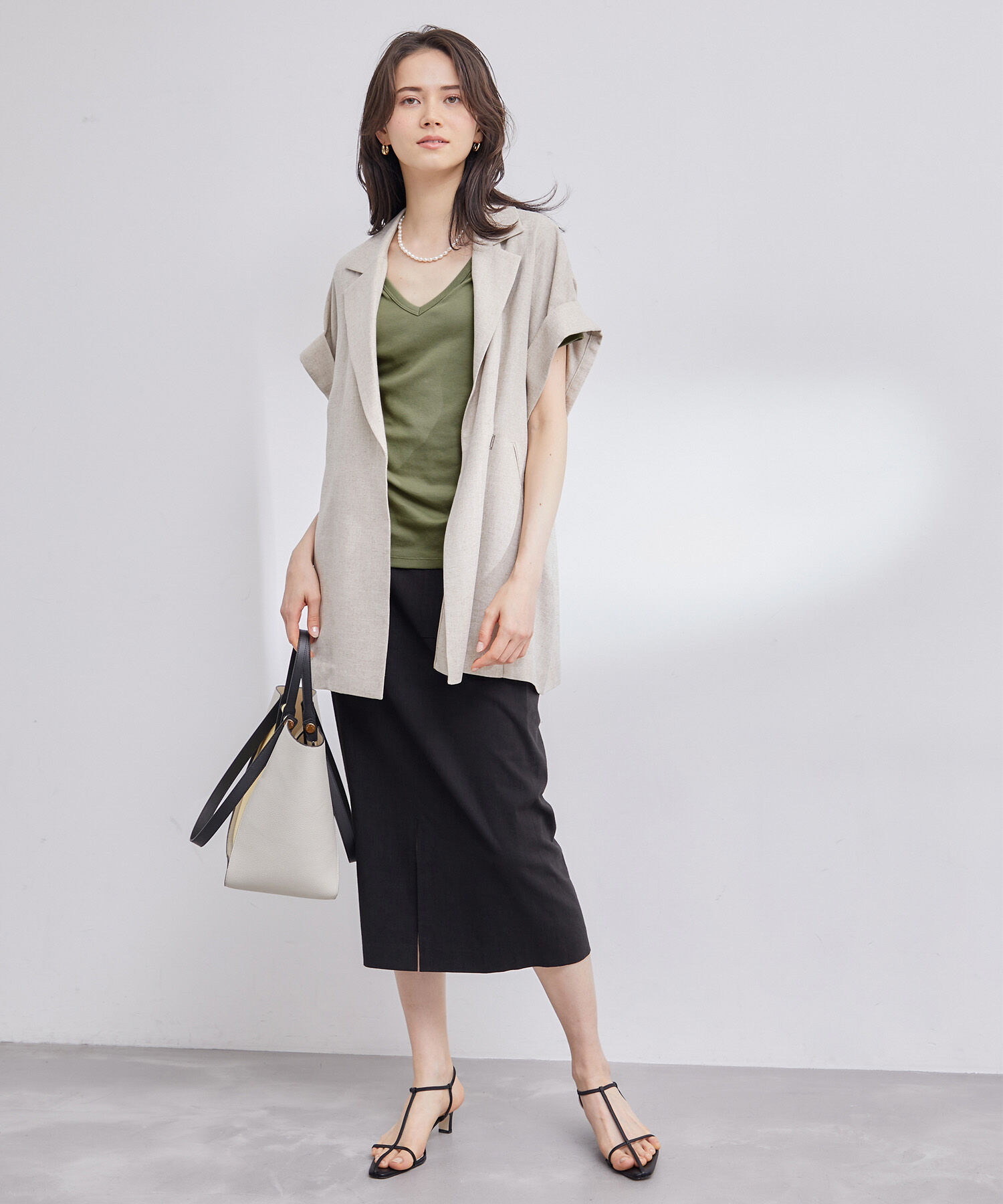 ROPE「【PETIT BATEAU（プチバトー）&times;ROPE'】VネックTEE」|Tシャツ・カットソー|