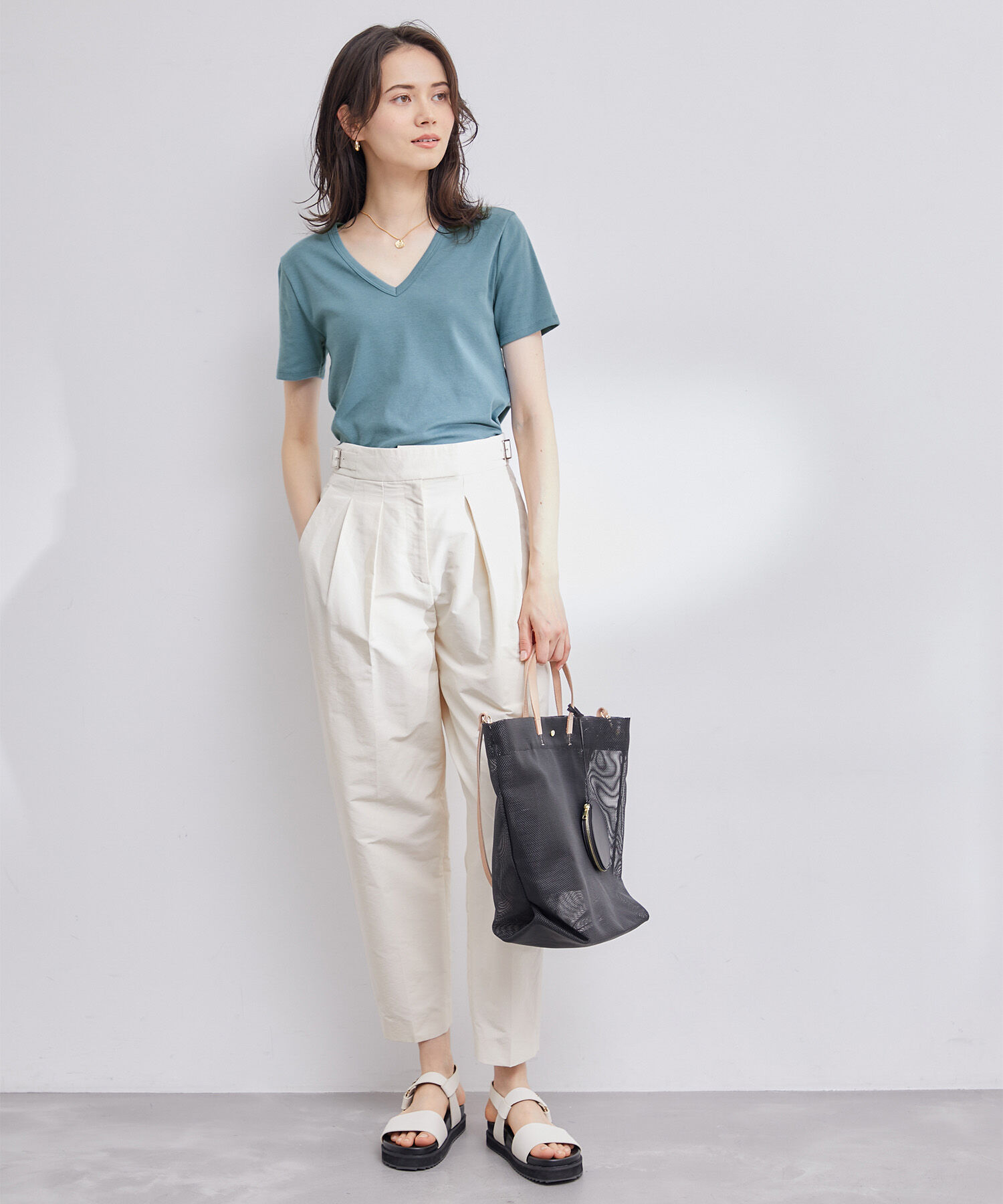 ROPE「【PETIT BATEAU（プチバトー）&times;ROPE'】VネックTEE」|Tシャツ・カットソー|