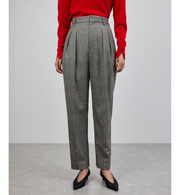 ROPE「ウールレーヨンクラシック2タックパンツ(ヘリンボーン/グレンチェック)/セットアップ対応」|その他|ブラック系(03)