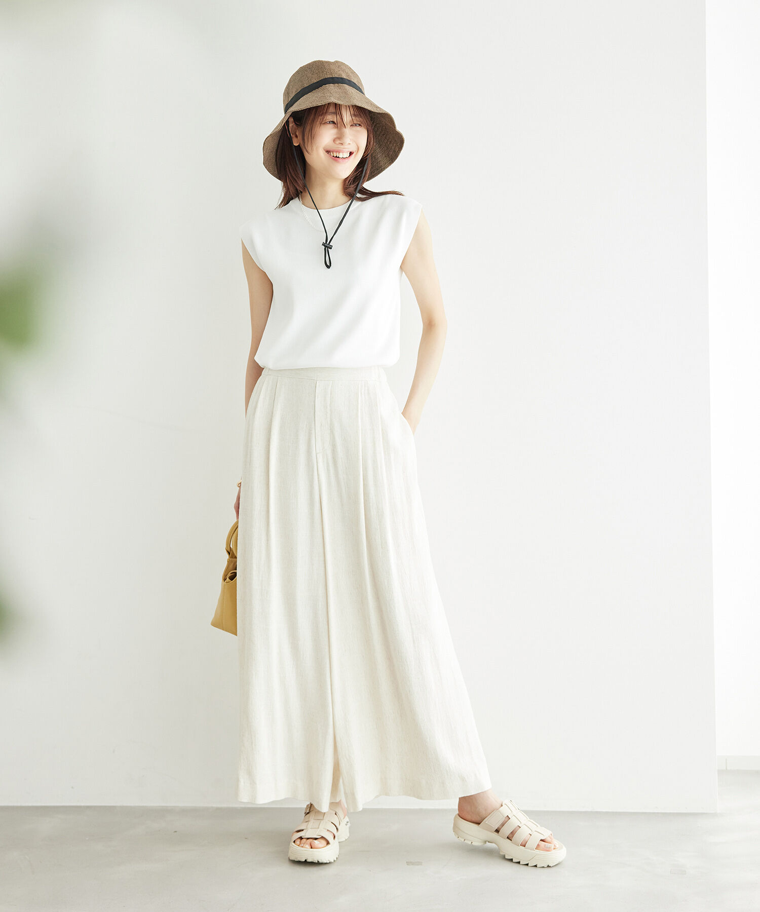 Rope&rsquo;Picnic「レーヨン麻混イージーワイドパンツ」|その他|