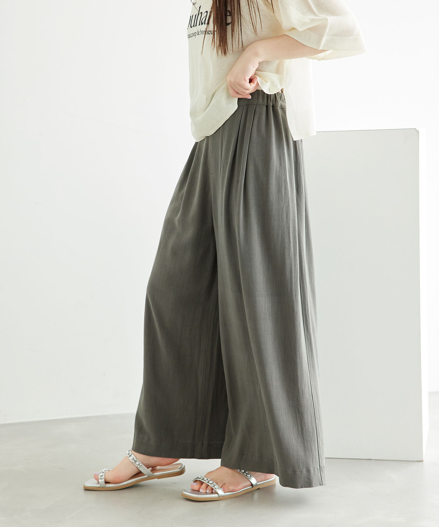 Rope&rsquo;Picnic「レーヨン麻混イージーワイドパンツ」|その他|