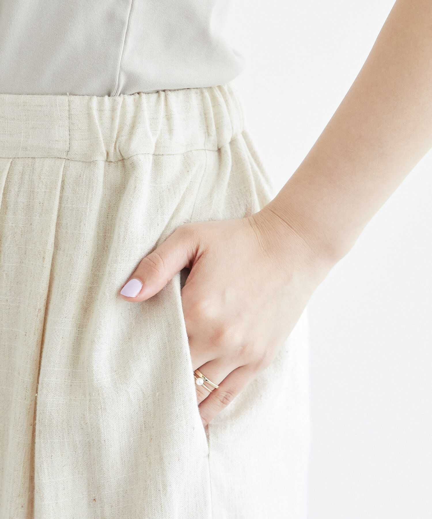 Rope&rsquo;Picnic「レーヨン麻混イージーワイドパンツ」|その他|