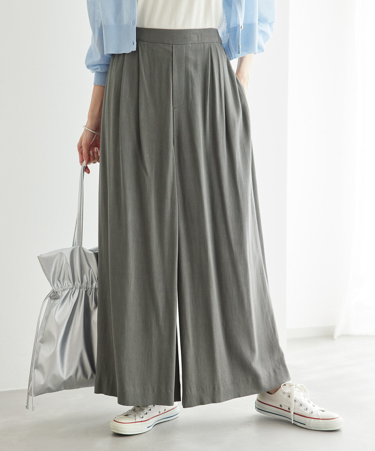 Rope&rsquo;Picnic「レーヨン麻混イージーワイドパンツ」|その他|