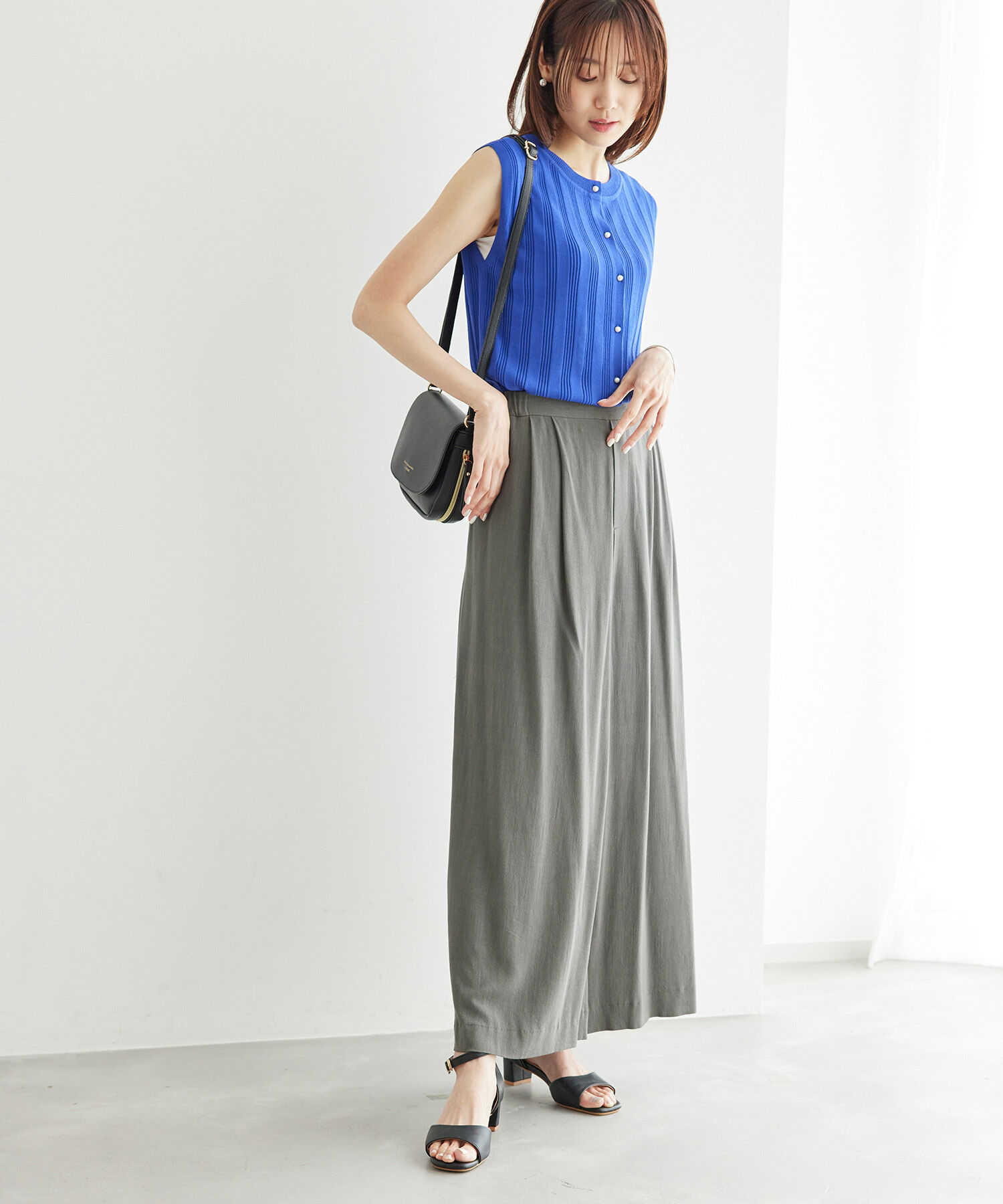 Rope&rsquo;Picnic「レーヨン麻混イージーワイドパンツ」|その他|