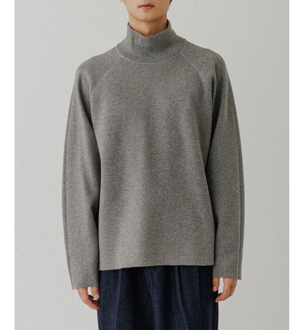 ADAM ET ROPE'「《リバーシブル》カシミヤブレンド オフタートルニット」|ニット・セーター|ライトグレー(08)