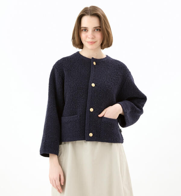 ORCIVAL「ORCIVAL | ブークレニットカーディガン WOMEN」|ニット・セーター|NAVY
